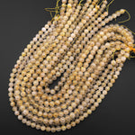 Natural Golden Rutile Quartz 4mm 6mm 7mm 8mm Round Beads 15.5" Strand