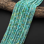 AAA Natural Aqua Blue Green Peruvian Amazonite Beads 4mm Smooth Round Beads 15.5" Strand