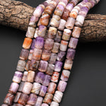 Rare Natural Rainbow Amethyst Tube Cylinder Beads 14x10mm 15.5" Strand