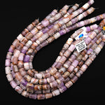 Rare Natural Rainbow Amethyst Tube Cylinder Beads 14x10mm 15.5" Strand