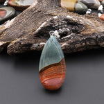 Natural Polychrome Jasper Aka Landscape Ocean Jasper Teardrop Pendant