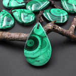 AAA+ Natural Malachite Teardrop Pendant Drilled Gemstone Focal