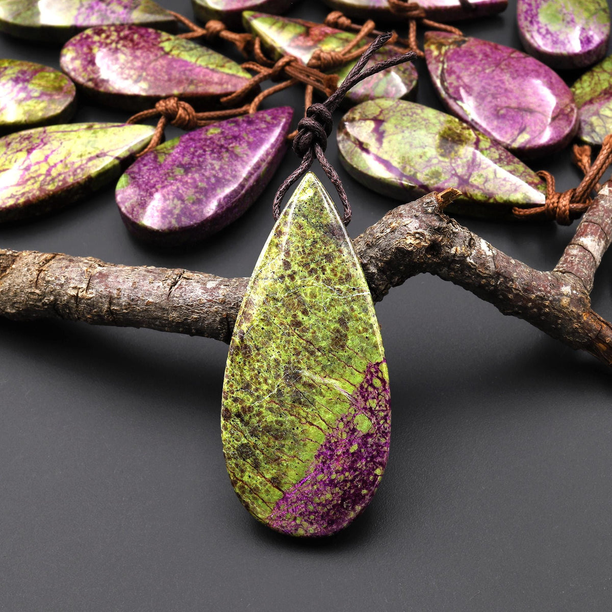 Natural Atlantisite Stichtite Teardrop Pendant Side Drilled Gemstone ...