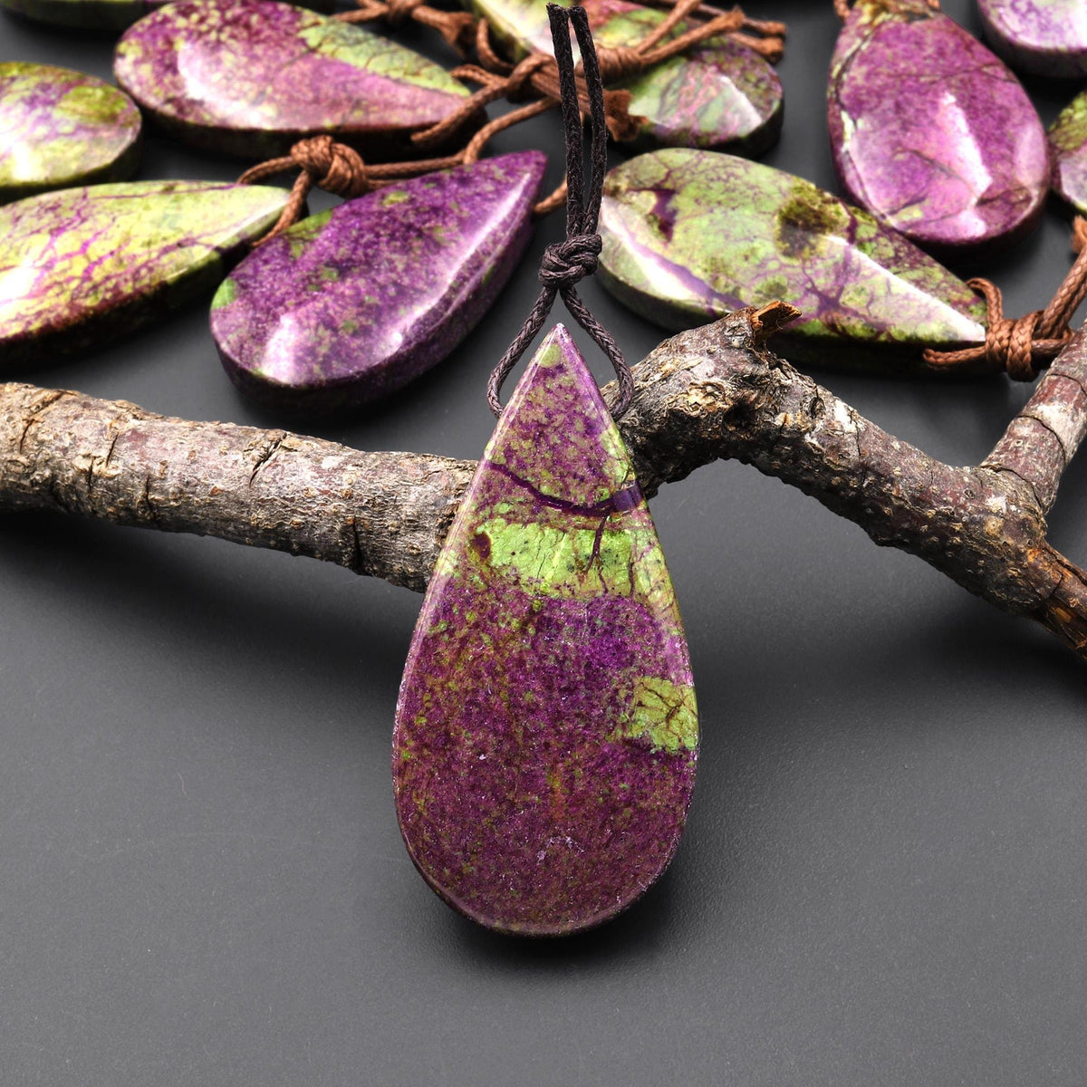 Natural Atlantisite Stichtite Teardrop Pendant Side Drilled Gemstone ...