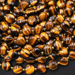 Natural Golden Brown Tiger's Eye Smooth 10mm Coin Beads Gemstone 15.5" Strand