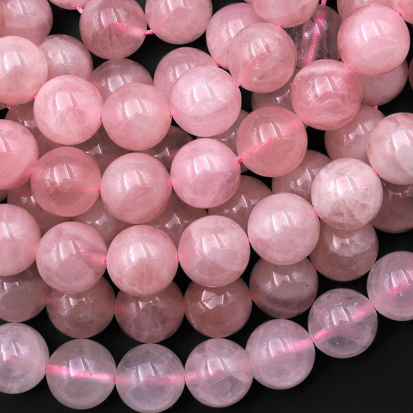 AAA Natural Pink Madagascar Rose Quartz 12mm Round Beads B1102 15.5" Strand