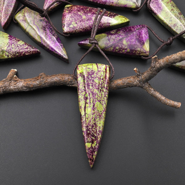 Natural Atlantisite Stichtite Triangle Dagger Pendant Side Drilled Gemstone A1