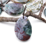 Natural Indian Agate Freeform Teardrop Pendant Gemstone Focal Bead