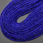 AAA Faceted Natural Royal Blue Lapis Round Beads 2mm Gemstone 15.5" Strand