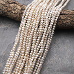 Genuine White Freshwater Pearl 5mm Off Round Pearl 15.5" Strand