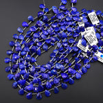 AAA Natural Blue Lapis Faceted Teardrop Beads 14x10mm Gemstone 15.5" Strand