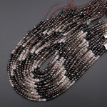 AAA Faceted Multicolor Natural Smoky Quartz Cube Beads 4mm Laser Diamond Cut Gemstone 15.5" Strand