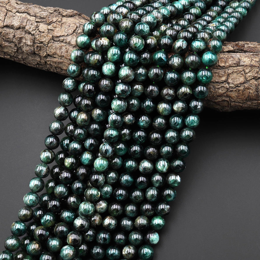 AAA Real Genuine Natural Teal Green Kyanite 6mm 8mm 10mm Smooth Round Beads 15.5" Strand