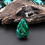 Rare Natural Hybrid Gemstone Blue Chrysocolla Green Malachite Side Drilled Teardrop Pendant