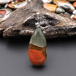 Natural Polychrome Jasper Aka Landscape Ocean Jasper Teardrop Pendant