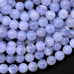 Natural Blue Lace Agate Beads 3mm 4mm 6mm 8mm 10mm Round Beads 15.5" Strand
