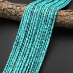 Turquoise Smooth 2mm 4mm Heishi Beads 15.5" Strand