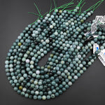 AAA Natural Burma Blue Green Jade 6mm 8mm 10mm Round Beads 15.5" Strand