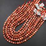 AAA Natural Sunstone Round Beads 6mm 8mm Feldspar Orange Gemstone 15.5" Strand