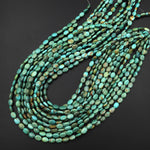 Genuine Natural Golden Green Turquoise Smooth Rice Oval 8x6mm Beads 15.5" Strand