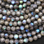 Faceted Natural Labradorite 6mm Gemstone Round Beads 15.5" Strand