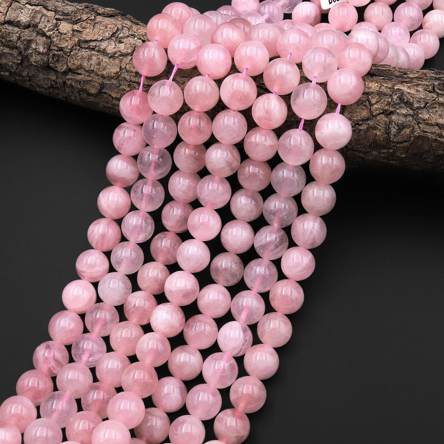 AAA Natural Pink Madagascar Rose Quartz 12mm Round Beads B1102 15.5" Strand