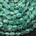 Natural Green Fluorite Freeform Pebble Nugget Beads 15.5" Strand