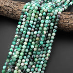 Real Genuine Natural Green Emerald Gemstone Faceted 6mm Round Beads 15.5" Strand