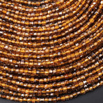 AAA Natural Brown Hessonite Garnet Faceted 2mm Cube Beads 15.5" Strand