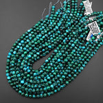 Extremely Rare Natural Blue Chrysocolla Green Malachite 6mm Smooth Round Beads 15.5" Strand