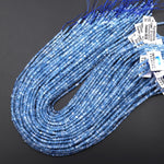 AAA Faceted Natural Blue Santa Maria Aquamarine Thin Rondelle Beads 3mm Gemstone 15.5" Strand