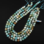Natural Amazonite Freeform Cube Dice Beads Smooth Rounded Nugget 15.5" Strand