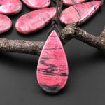 AAA Natural Pink Rhodonite In Quartz Side Drilled Teardrop Pendant