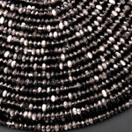 AAA Natural Silver Obsidian Faceted Thin Rondelle Beads 4mm 15.5" Strand