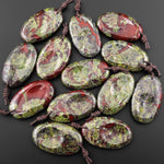 Natural Dragon Blood Jasper Pendant Indented Oval Focal Bead