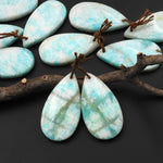 Natural Madagascar Amazonite Teardrop Earring Pair Drilled Matched Gemstone Beads