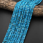 Natural Blue Apatite 4mm Heishi Rondelle Beads 15.5" Strand