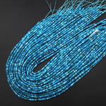 Natural Blue Apatite 4mm Heishi Rondelle Beads 15.5" Strand