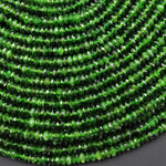 AAA Genuine Natural Green Chrome Diopside Beads Faceted 4mm Thin Rondelle Gemstone 15.5" Strand