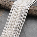 Genuine Freshwater Small 3mm Off Round White Seed Pearls 15.5" Strand