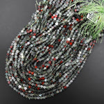 Natural African Bloodstone Beads 6mm Carved Gemstone 15.5" Strand