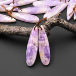 Natural Lilac Amethyst Earring Pair Teardrop Matched Gemstone Beads