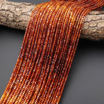 AAA Natural Orange Hessonite Garnet Faceted 2mm Cube Ombre Beads 15.5" Strand