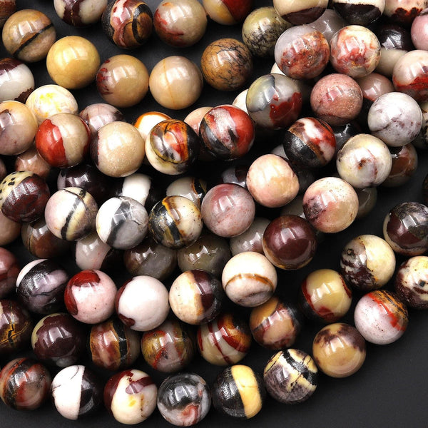 Natural Australian Tiger Iron 8mm Round Beads 15.5" Strand