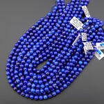 AAA Real Natural Blue Lapis 7mm 8mm 9mm 10mm 11mm 12mm Round Beads 15.5" Strand