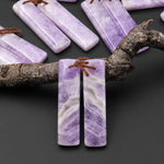 Natural Lilac Amethyst Earring Pair Rectangle Matched Gemstone Beads