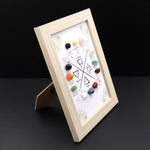 Decorative Wood Frame Natural Real Genuine Gemstones Zodiac Sign Illustration Display