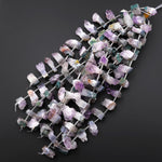 Natural Purple Amethyst Crystal Slice Side Drilled Gemstone 8" Strand