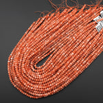 Fiery Natural Sunstone Faceted Rondelle Beads 4mm 5mm 6mm 15.5" Strand