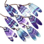 Natural Rainbow Fluorite Teardrop Earring Pair Drilled Gemstone Matched Beads